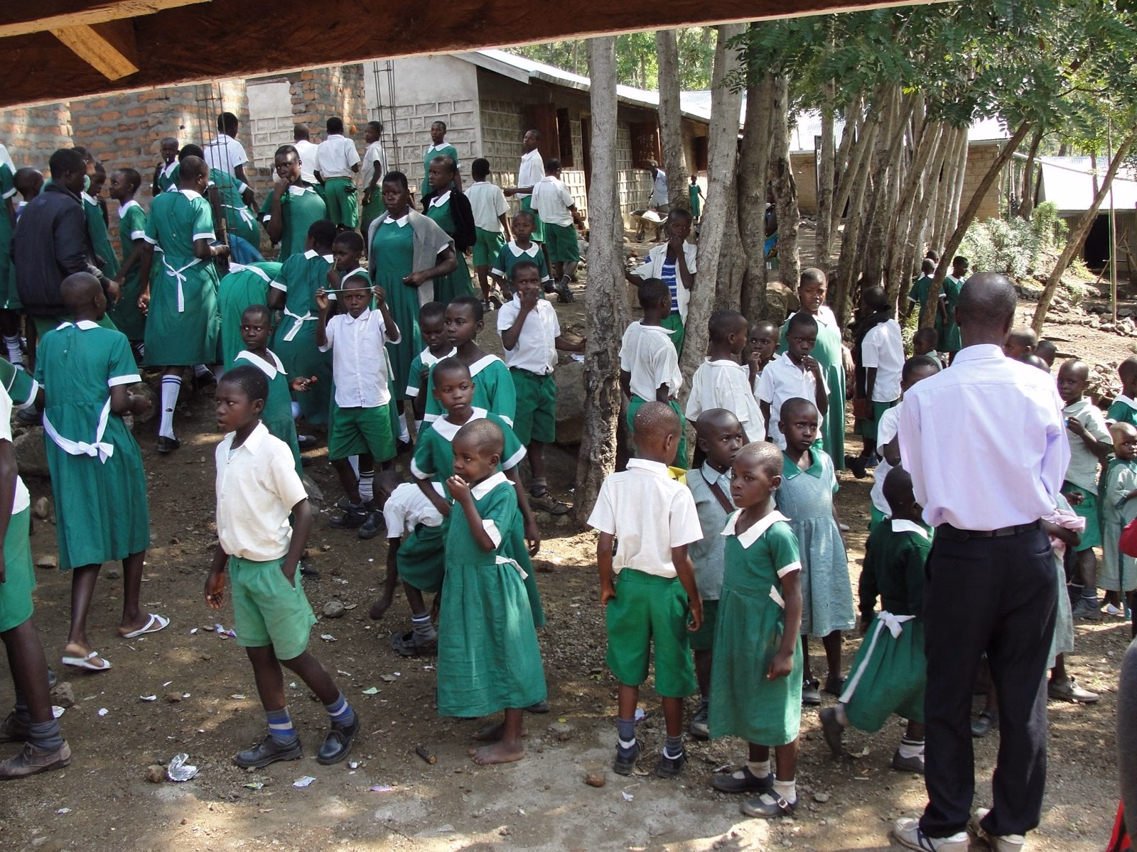 Students gathered at a school in Kenya